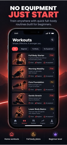 Beginner Workout at Home — App Store screenshot 2