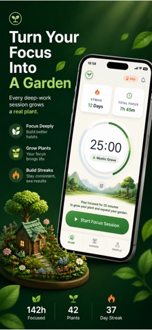 Focus Garden: Pomodoro Timer — App Store screenshot 1