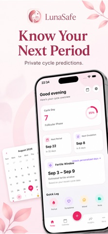 Period Tracker :LunaSafe — App Store screenshot 1