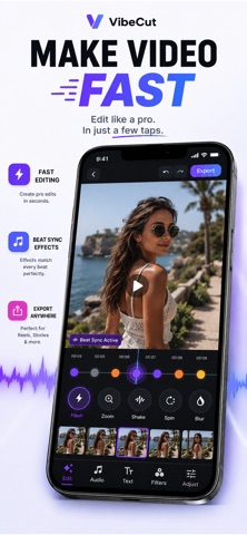 Video Editor & Maker: VibeCut — App Store screenshot 1