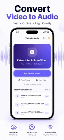 Video to MP3 Converter, Audio — App Store screenshot 1